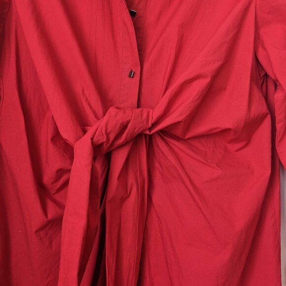 Kazo Red Wrap Around Shirt Dress Size M Medium 6 - Picture 4 of 6